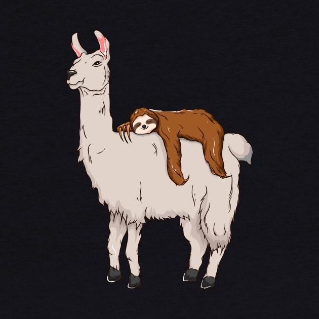 Cute & Funny Sloth Sleeping on Llama Friends by theperfectpresents